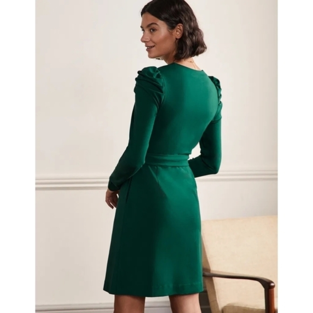 Women’s Emerald Green Long Sleeve Wrap Dress